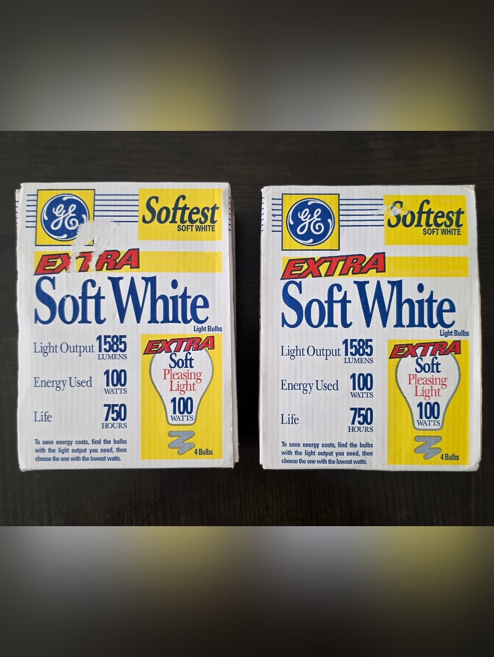 Vintage GE Extra Soft White Light Bulbs 100 Watt